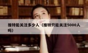 推特能关注多少人（推特只能关注5000人吗）