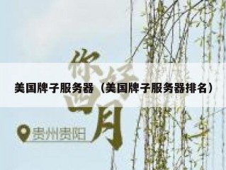 美国牌子服务器（美国牌子服务器排名）