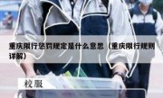 重庆限行惩罚规定是什么意思（重庆限行规则详解）