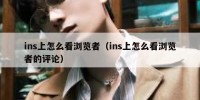 ins上怎么看浏览者（ins上怎么看浏览者的评论）