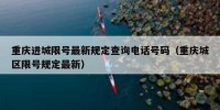 重庆进城限号最新规定查询电话号码（重庆城区限号规定最新）