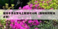 推特手滑点赞马上取消可以吗（推特如何取消点赞）