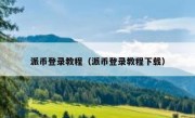派币登录教程（派币登录教程下载）