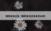 推特关注过多（推特关注过多会怎么样）