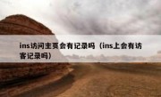 ins访问主页会有记录吗（ins上会有访客记录吗）