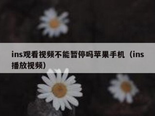 ins观看视频不能暂停吗苹果手机（ins播放视频）