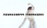 抖音加粉丝会被销号吗（抖加的粉丝是真的）