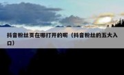 抖音粉丝页在哪打开的呢（抖音粉丝的五大入口）