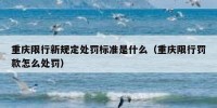 重庆限行新规定处罚标准是什么（重庆限行罚款怎么处罚）