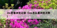 ins查看浏览记录（ins怎么看浏览次数）