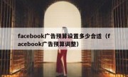 facebook广告预算设置多少合适（facebook广告预算调整）