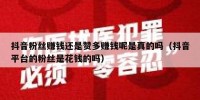 抖音粉丝赚钱还是赞多赚钱呢是真的吗（抖音平台的粉丝是花钱的吗）