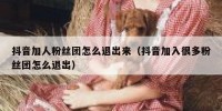 抖音加人粉丝团怎么退出来（抖音加入很多粉丝团怎么退出）