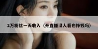 2万粉丝一天收入（开直播没人看也挣钱吗）