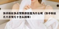 快手粉丝多点赞数很低是为什么呢（快手粉丝几十点赞几十怎么回事）