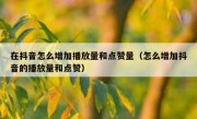 在抖音怎么增加播放量和点赞量（怎么增加抖音的播放量和点赞）
