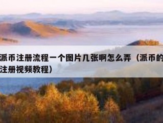 派币注册流程一个图片几张啊怎么弄（派币的注册视频教程）