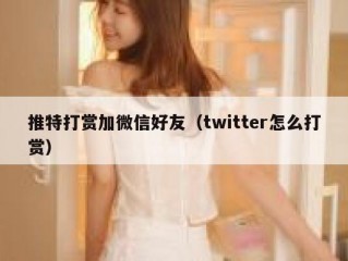 推特打赏加微信好友（twitter怎么打赏）