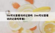 ins可以查看访问记录吗（ins可以查看访问记录吗苹果）