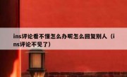 ins评论看不懂怎么办呢怎么回复别人（ins评论不见了）