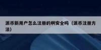 派币新用户怎么注册的啊安全吗（派币注册方法）