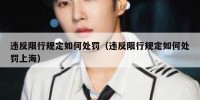 违反限行规定如何处罚（违反限行规定如何处罚上海）