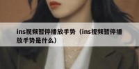 ins视频暂停播放手势（ins视频暂停播放手势是什么）