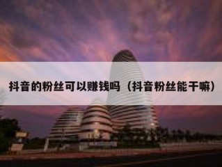 抖音的粉丝可以赚钱吗（抖音粉丝能干嘛）