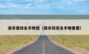 派币更改名字教程（派币改完名字哪里看）