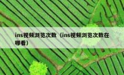ins视频浏览次数（ins视频浏览次数在哪看）