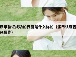 派币验证成功的界面是什么样的（派币认证视频操作）