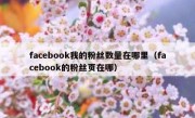 facebook我的粉丝数量在哪里（facebook的粉丝页在哪）