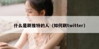 什么是刷推特的人（如何刷twitter）