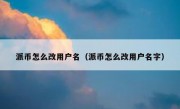 派币怎么改用户名（派币怎么改用户名字）