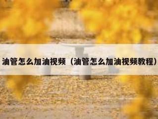 油管怎么加油视频（油管怎么加油视频教程）