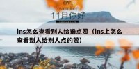 ins怎么查看别人给谁点赞（ins上怎么查看别人给别人点的赞）