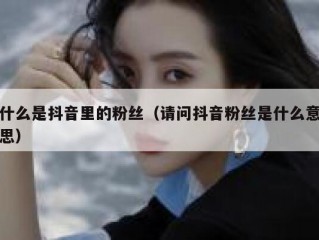 什么是抖音里的粉丝（请问抖音粉丝是什么意思）