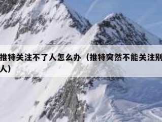 推特关注不了人怎么办（推特突然不能关注别人）