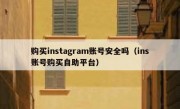 购买instagram账号安全吗（ins账号购买自助平台）