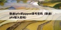 联通iptv的pppoe拨号密码（联通iptv输入密码）