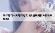 限行处罚一天处罚几次（交通规则扣分罚款明细表）