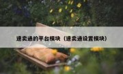 速卖通的平台模块（速卖通设置模块）