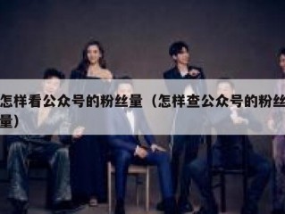 怎样看公众号的粉丝量（怎样查公众号的粉丝量）