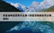 抖音加粉丝团有什么用（抖音没有粉丝可以带货吗）
