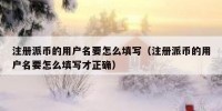 注册派币的用户名要怎么填写（注册派币的用户名要怎么填写才正确）