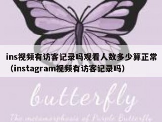 ins视频有访客记录吗观看人数多少算正常（instagram视频有访客记录吗）