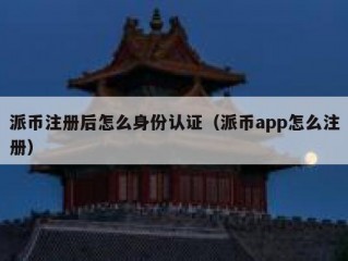 派币注册后怎么身份认证（派币app怎么注册）