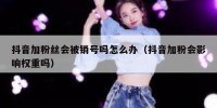 抖音加粉丝会被销号吗怎么办（抖音加粉会影响权重吗）
