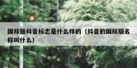 国际版抖音标志是什么样的（抖音的国际版名称叫什么）