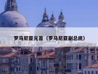 罗马尼亚元首（罗马尼亚副总统）